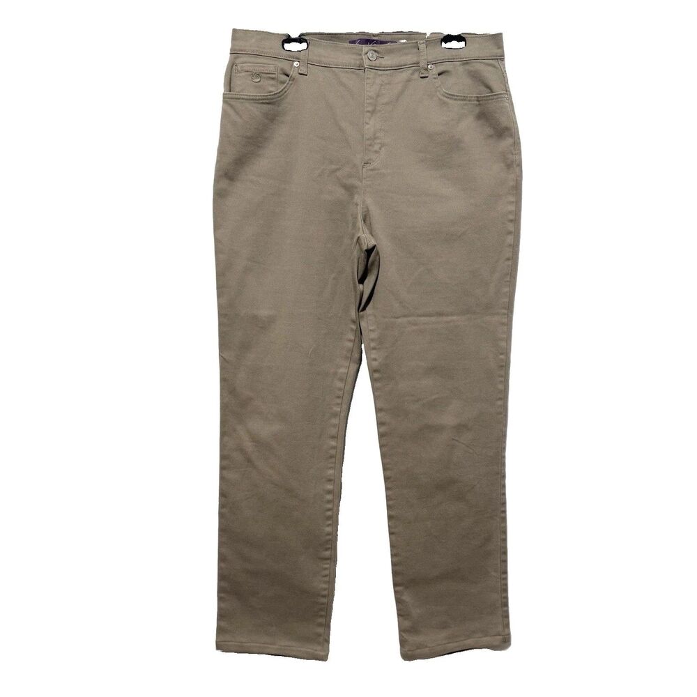 Gloria Vanderbilt Amanda Women’s 14 Khaki Brown Straight Leg Jeans